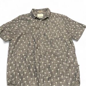 Gray Palm Tree Print Men's Shirt